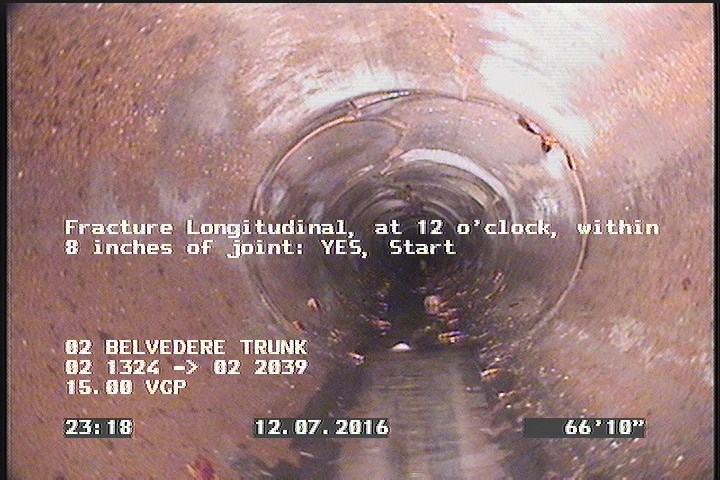 Fracture Longitudinal, at 12 o'clock, within 8 inches of joint: YES, Start