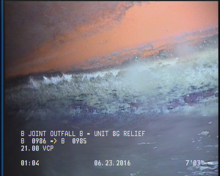 Deposits Attached Grease, 5 %of cross sectional area, from 04 to 08 o'clock, , within 8 inches of joint: YES, Start