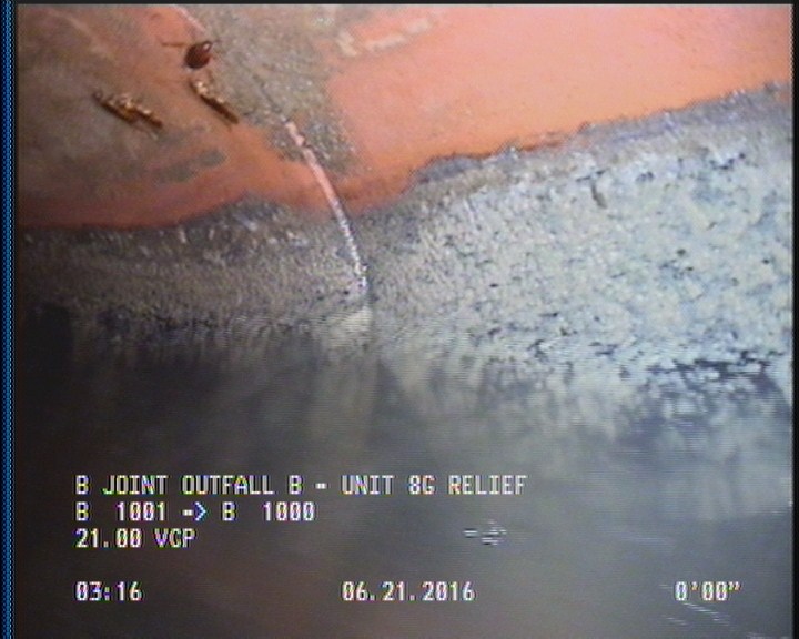 Deposits Attached Grease, 5 %of cross sectional area, from 04 to 08 o'clock, , within 8 inches of joint: YES, Start