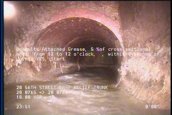 Deposits Attached Grease, 5 %of cross sectional area, from 12 to 12 o'clock, , within 8 inches of joint: YES, Start