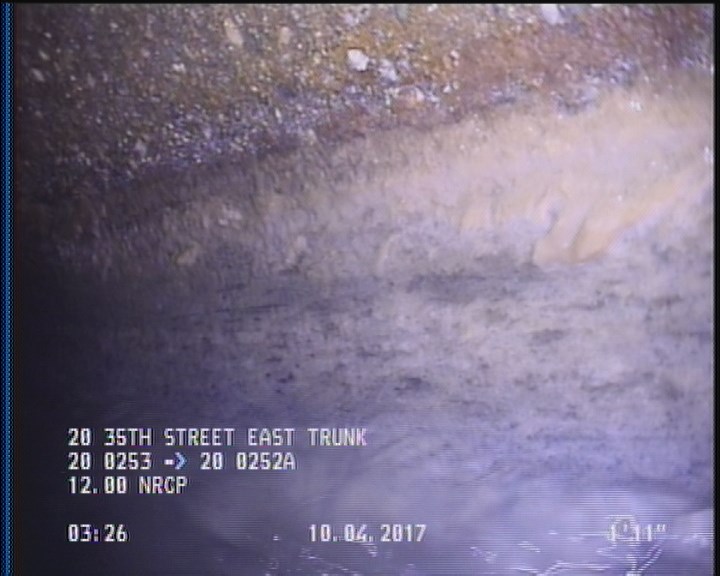 Deposits Attached Grease, 5 %of cross sectional area, from 03 to 09 o'clock, , within 8 inches of joint: YES, Start