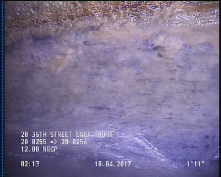 Deposits Attached Grease, 5 %of cross sectional area, from 03 to 09 o'clock, , within 8 inches of joint: YES, Start
