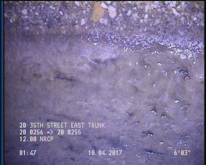 Deposits Attached Grease, 5 %of cross sectional area, from 03 to 09 o'clock, , within 8 inches of joint: YES, Start