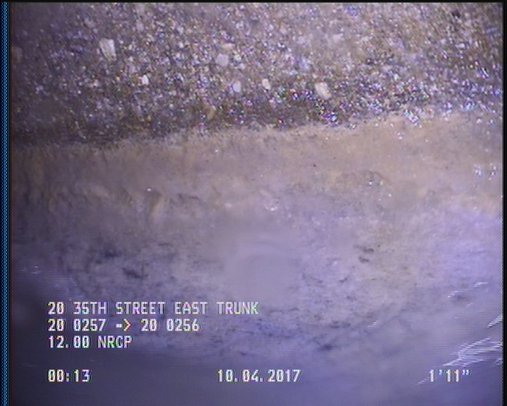 Deposits Attached Grease, 5 %of cross sectional area, from 03 to 09 o'clock, , within 8 inches of joint: YES, Start