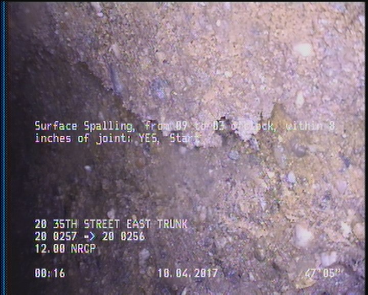 Surface Spalling, from 09 to 03 o'clock, within 8 inches of joint: YES, Start