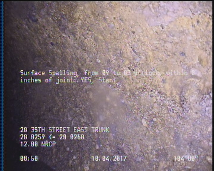 Surface Spalling, from 09 to 03 o'clock, within 8 inches of joint: YES, Start