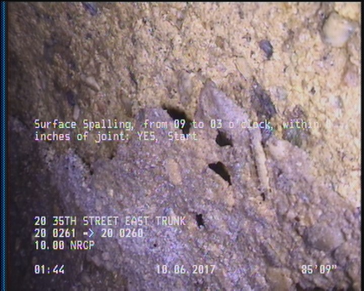 Surface Spalling, from 09 to 03 o'clock, within 8 inches of joint: YES, Start