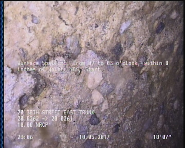Surface Spalling, from 09 to 03 o'clock, within 8 inches of joint: YES, Start