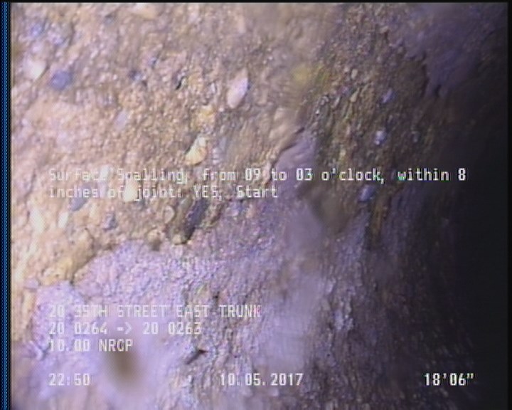 Surface Spalling, from 09 to 03 o'clock, within 8 inches of joint: YES, Start