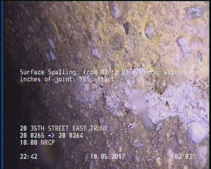 Surface Spalling, from 09 to 03 o'clock, within 8 inches of joint: YES, Start