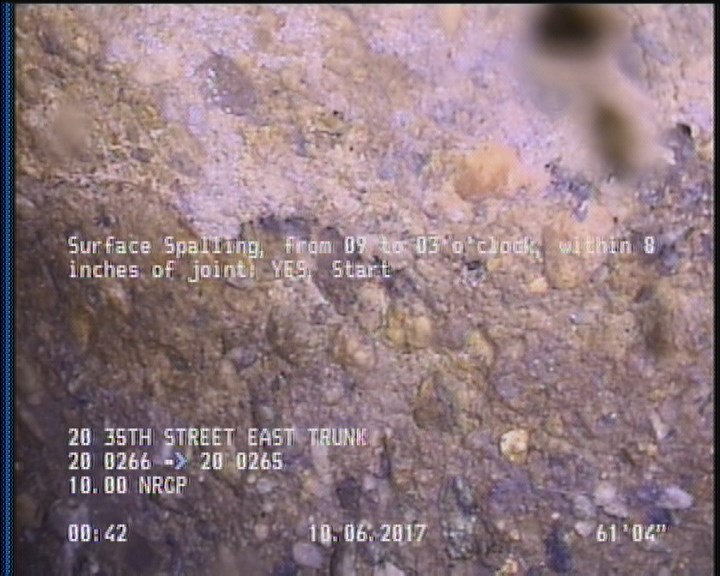 Surface Spalling, from 09 to 03 o'clock, within 8 inches of joint: YES, Start