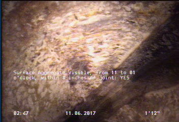 Surface Aggregate Projecting, from 10 to 02 o'clock, within 8 inches of joint: YES