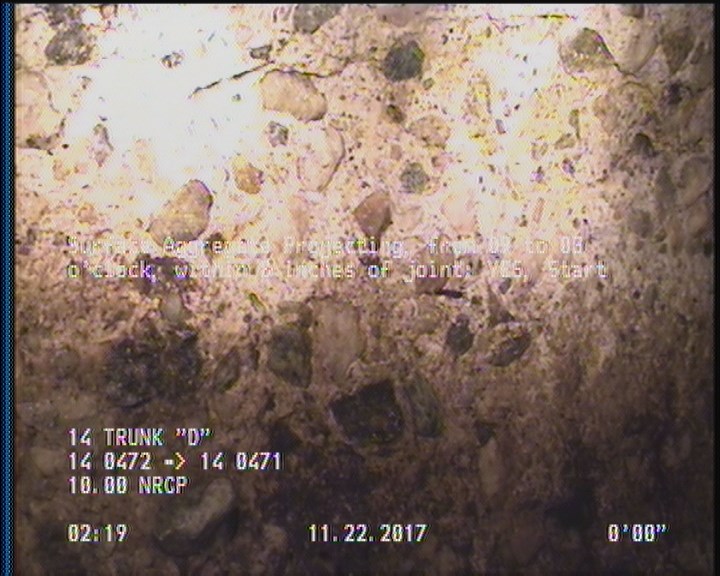 Surface Aggregate Projecting, from 09 to 03 o'clock, within 8 inches of joint: YES, Start