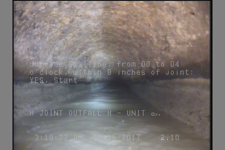 Surface Spalling, from 08 to 04 o'clock, within 8 inches of joint: YES, Start