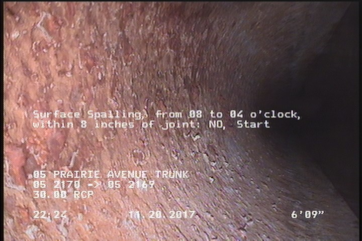 Surface Spalling, from 08 to 04 o'clock, within 8 inches of joint: NO, Start