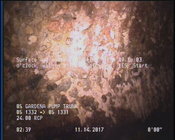Surface Aggregate Projecting, from 09 to 03 o'clock, within 8 inches of joint: YES, Start