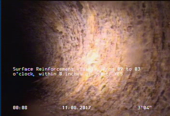 Surface Reinforcement Visible, from 09 to 03 o'clock, within 8 inches of joint: YES - THROUGHOUT THE REACH