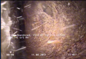Survey Abandoned - VIEW OF THE D/S SIPHON FROM THE U/S MH