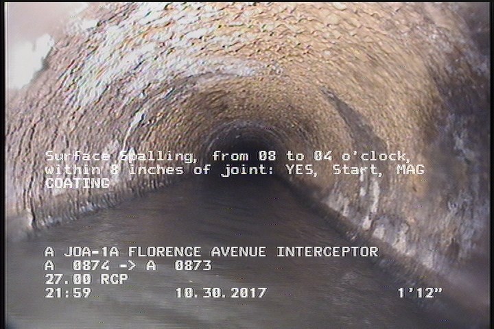 Surface Spalling, from 08 to 04 o'clock, within 8 inches of joint: YES, Start - MAG COATING
