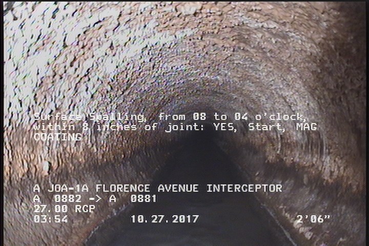 Surface Spalling, from 08 to 04 o'clock, within 8 inches of joint: YES, Start - MAG COATING