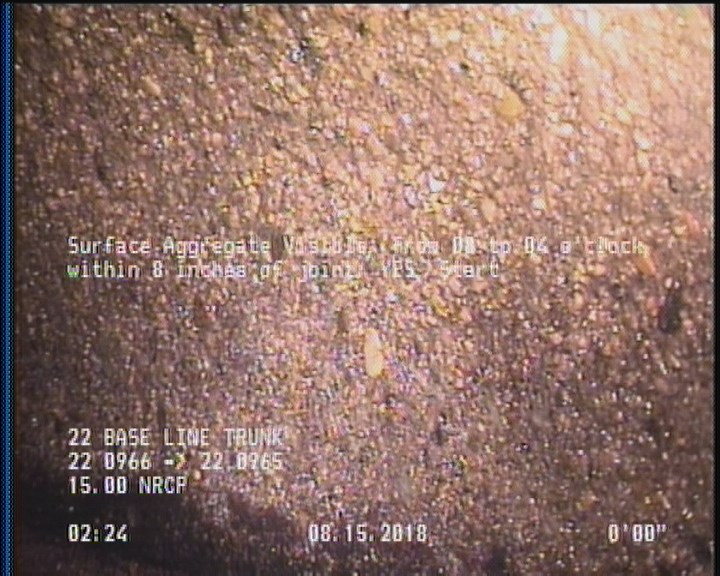 Surface Aggregate Visible, from 08 to 04 o'clock, within 8 inches of joint: YES, Start
