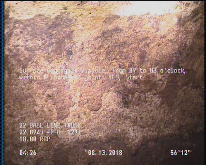 Surface Aggregate Visible, from 09 to 03 o'clock, within 8 inches of joint: YES, Start