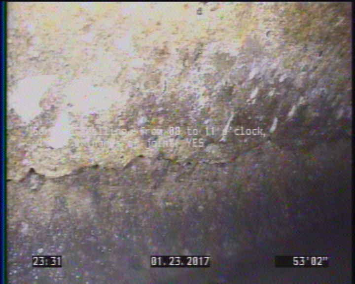 Surface Spalling, from 08 to 11 o'clock, within 8 inches of joint: YES