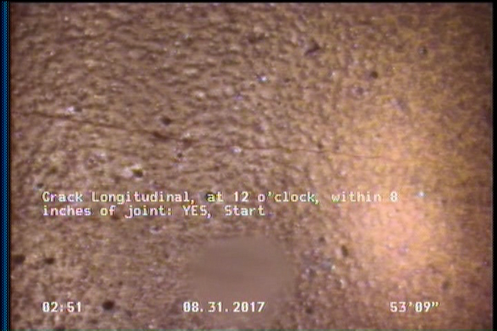 Crack Longitudinal, at 12 o'clock, within 8 inches of joint: YES