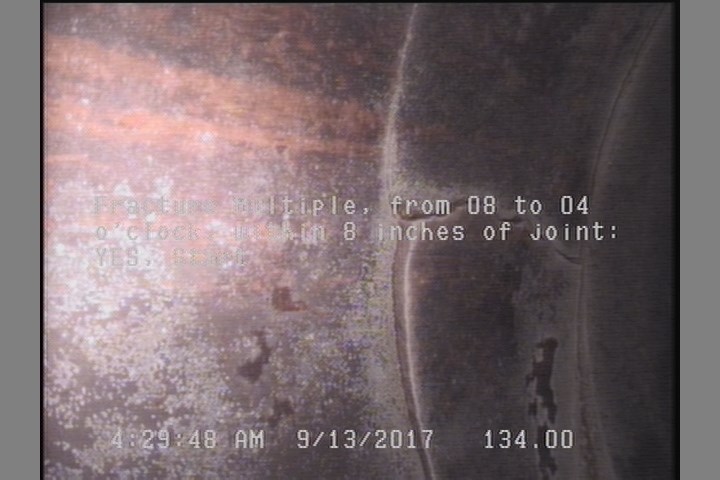 Fracture Multiple, from 08 to 04 o'clock, within 8 inches of joint: YES, Start