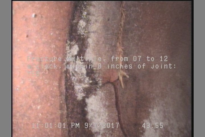 Fracture Multiple, from 07 to 12 o'clock, within 8 inches of joint: YES