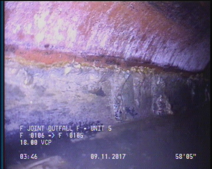 Deposits Attached Grease, 5 %of cross sectional area, from 04 to 08 o'clock, , within 8 inches of joint: YES, Start