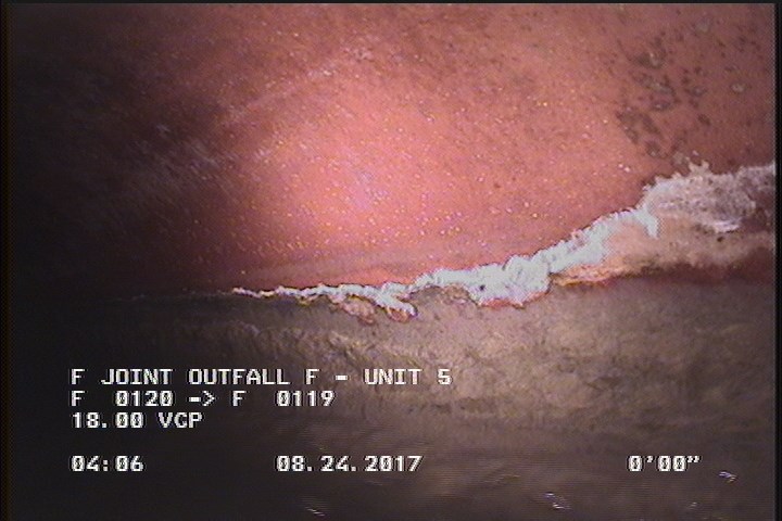 Deposits Attached Grease, 5 %of cross sectional area, from 03 to 09 o'clock, , within 8 inches of joint: YES, Start