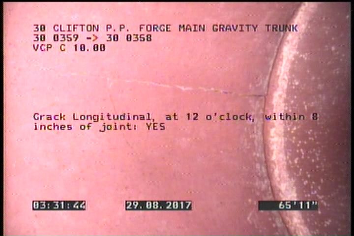 Crack Longitudinal, at 12 o'clock, within 8 inches of joint: YES