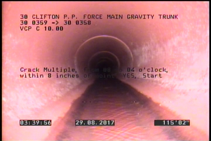 Crack Multiple, from 08 to 04 o'clock, within 8 inches of joint: YES, Start