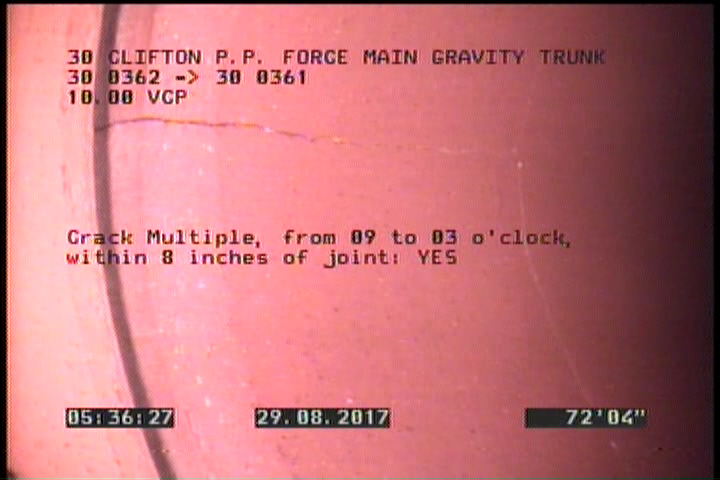 Crack Multiple, from 09 to 03 o'clock, within 8 inches of joint: YES
