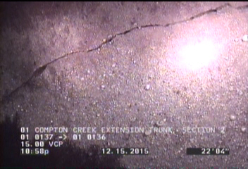 Crack Spiral, from 12 to 03 o'clock, within 8 inches of joint: YES