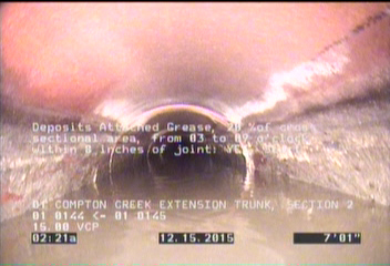 Deposits Attached Grease, 20 %of cross sectional area, from 03 to 09 o'clock, , within 8 inches of joint: YES, Start