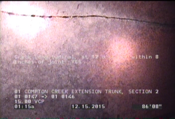 Crack Longitudinal, at 12 o'clock, within 8 inches of joint: YES