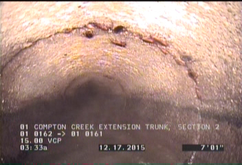 Deposits Attached Encrustation, 5 %of cross sectional area, from 08 to 04 o'clock, , within 8 inches of joint: YES, Start