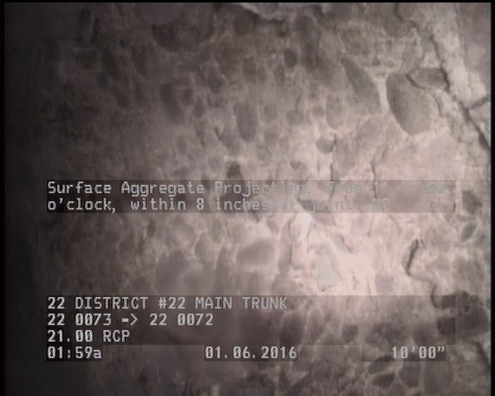 Surface Aggregate Projecting, from 11 to 02 o'clock, within 8 inches of joint: NO