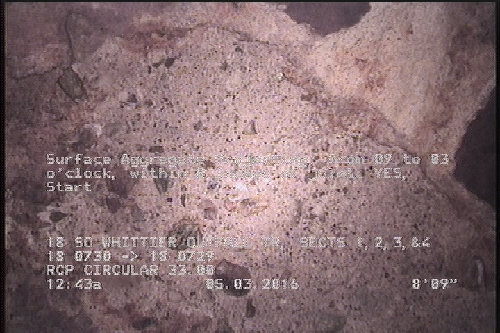Surface Aggregate Projecting, from 09 to 03 o'clock, within 8 inches of joint: YES, Start