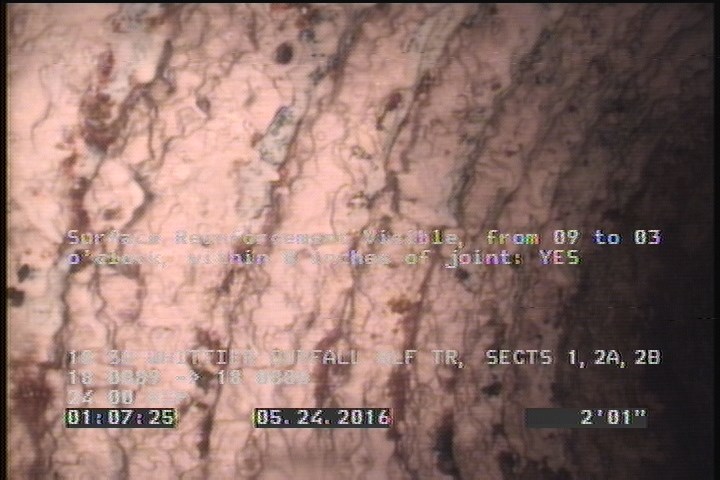 Surface Reinforcement Visible, from 09 to 03 o'clock, within 8 inches of joint: YES