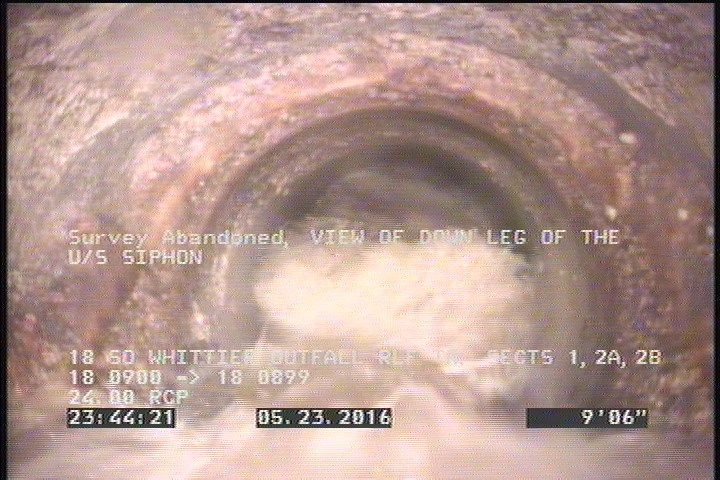 Survey Abandoned - VIEW OF DOWN LEG OF THE U/S SIPHON