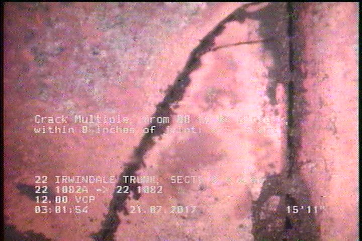 Crack Multiple, from 08 to 04 o'clock, within 8 inches of joint: YES, Start