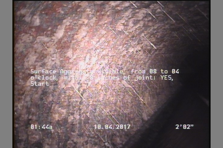 Surface Aggregate Visible, from 08 to 04 o'clock, within 8 inches of joint: YES, Start