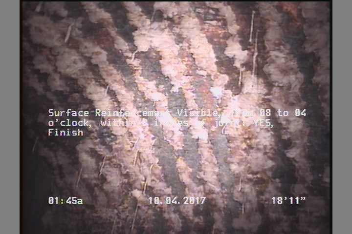 Surface Reinforcement Visible, from 08 to 04 o'clock, within 8 inches of joint: YES, Finish
