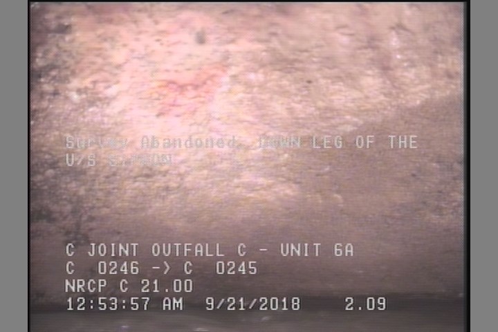 Survey Abandoned - DOWN LEG OF THE U/S SIPHON