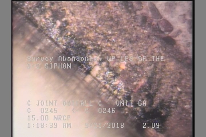 Survey Abandoned - UP LEG OF THE D/S SIPHON