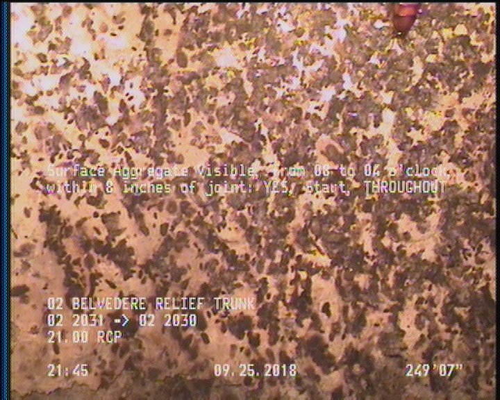 Surface Aggregate Visible, from 08 to 04 o'clock, within 8 inches of joint: YES, Start - THROUGHOUT
