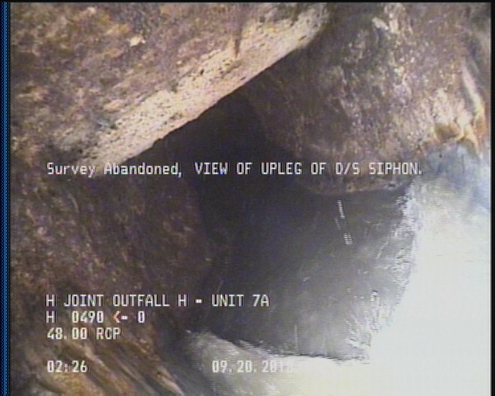 Survey Abandoned - VIEW OF UPLEG OF D/S SIPHON.